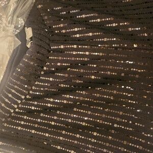 Anne Klein Black Micro Black Sequin Wide Leg Pants